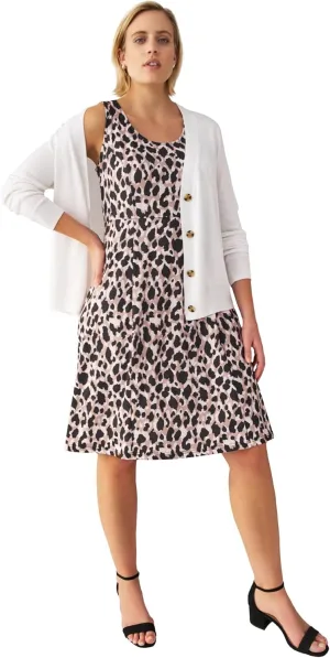 ellos Plus Size Sleeveless Knit Fit and Flare Knit Dress