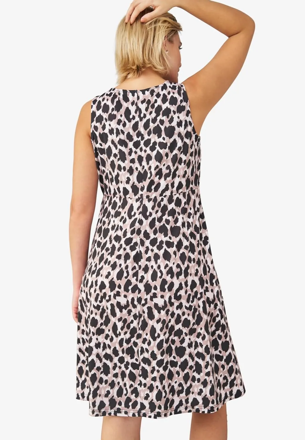 ellos Plus Size Sleeveless Knit Fit and Flare Knit Dress