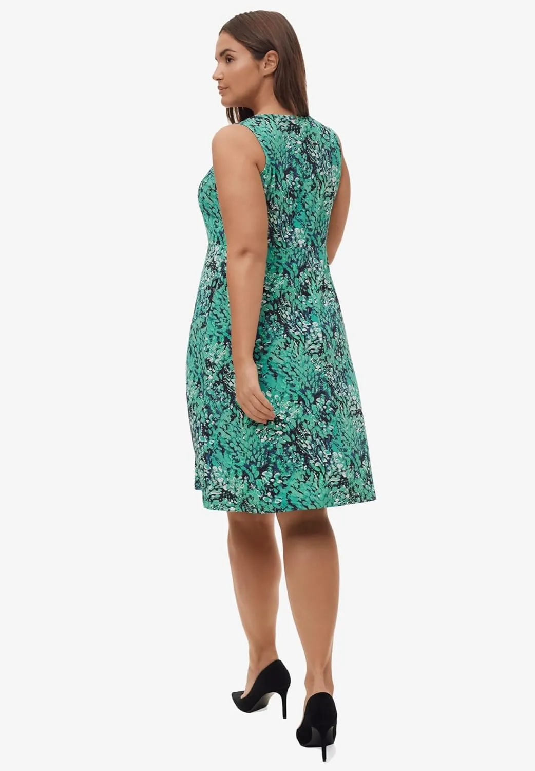 ellos Plus Size Sleeveless Knit Fit and Flare Knit Dress