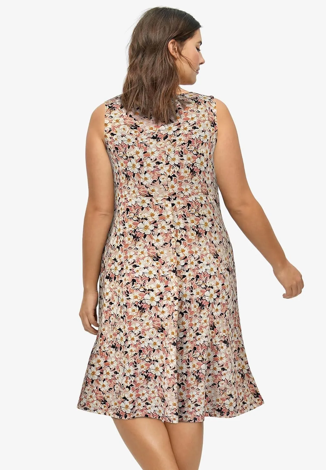 ellos Plus Size Sleeveless Knit Fit and Flare Knit Dress