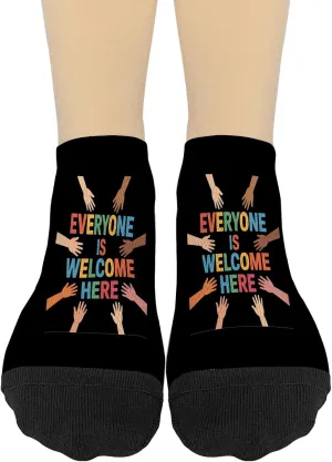 Everyone Is Welcome Here No Show Socks Liner Women's Sock