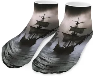 Fantasy Boat Printed Ankle Socks No Show Sock Low-Cut Athletic Socks for Men Women 1 Pair