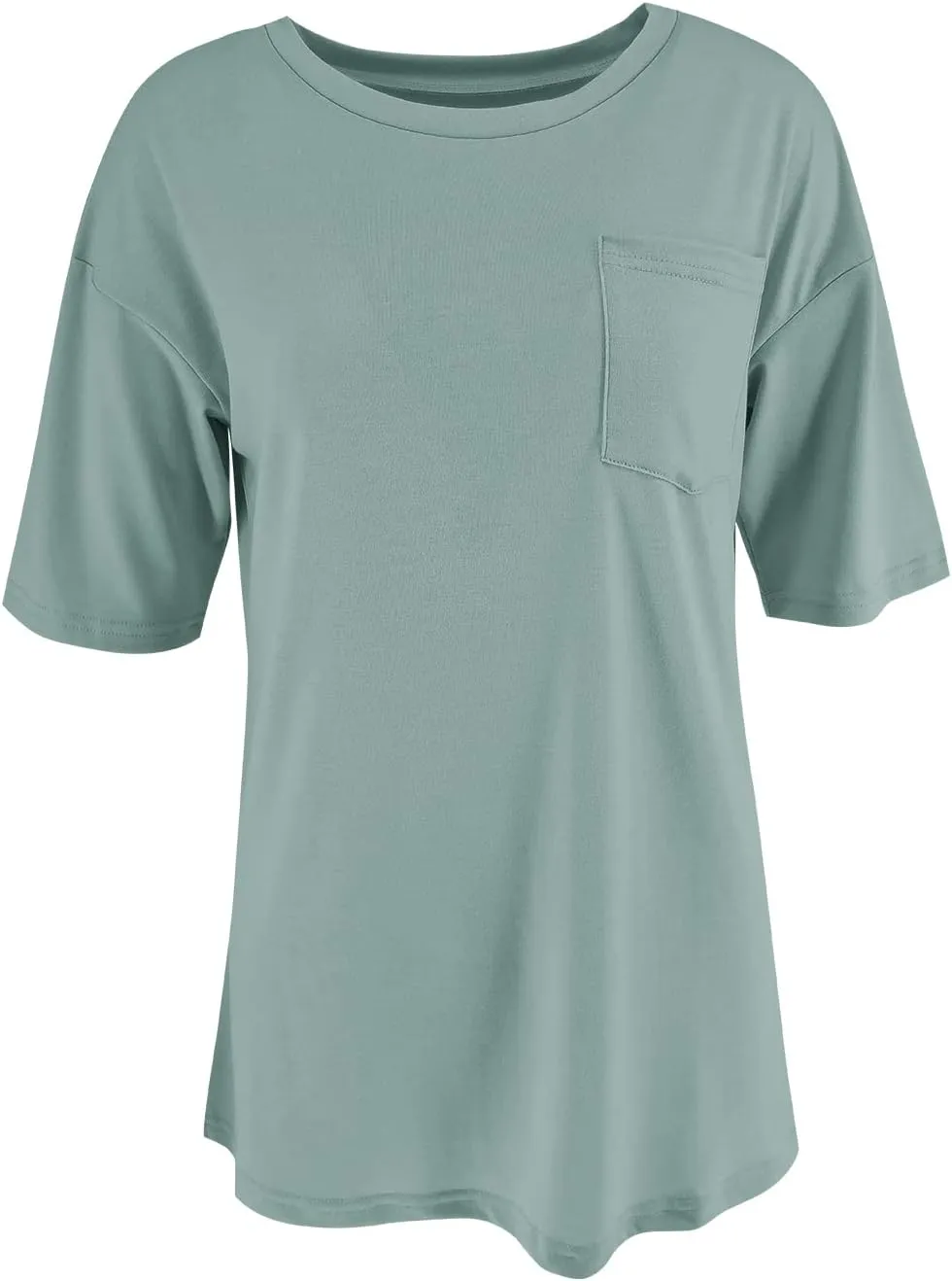 Fanway&EC Women's Short Sleeve T-Shirts Casual Crewneck Tees with Pocket Summer Basic Tops