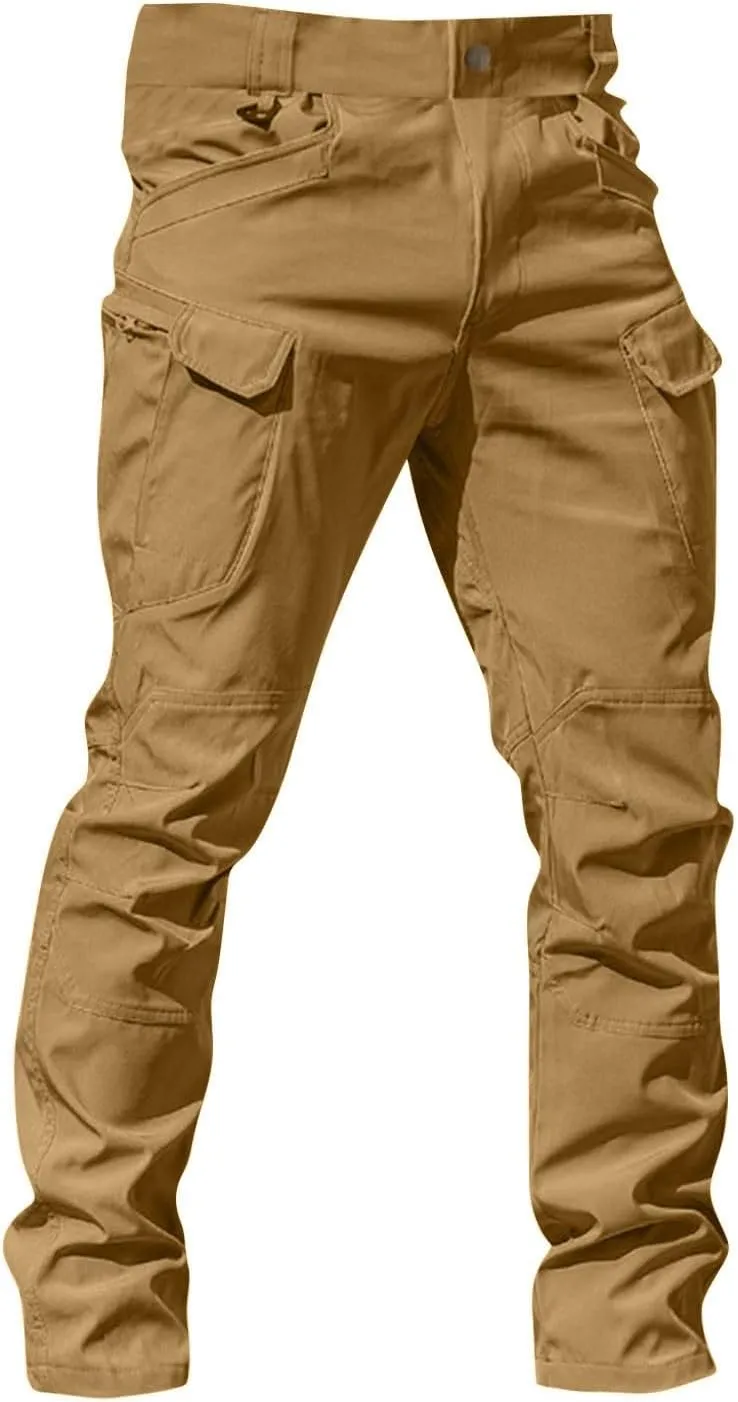 Flexcamo -Tactical Waterproof Pants Tactical Pant for Men Relaxed Fit Work Camo Hiking Cargo Pants Multi Pockets