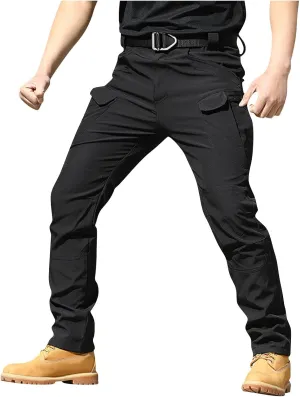 Flexcamo -Tactical Waterproof Pants Tactical Pant for Men Relaxed Fit Work Camo Hiking Cargo Pants Multi Pockets