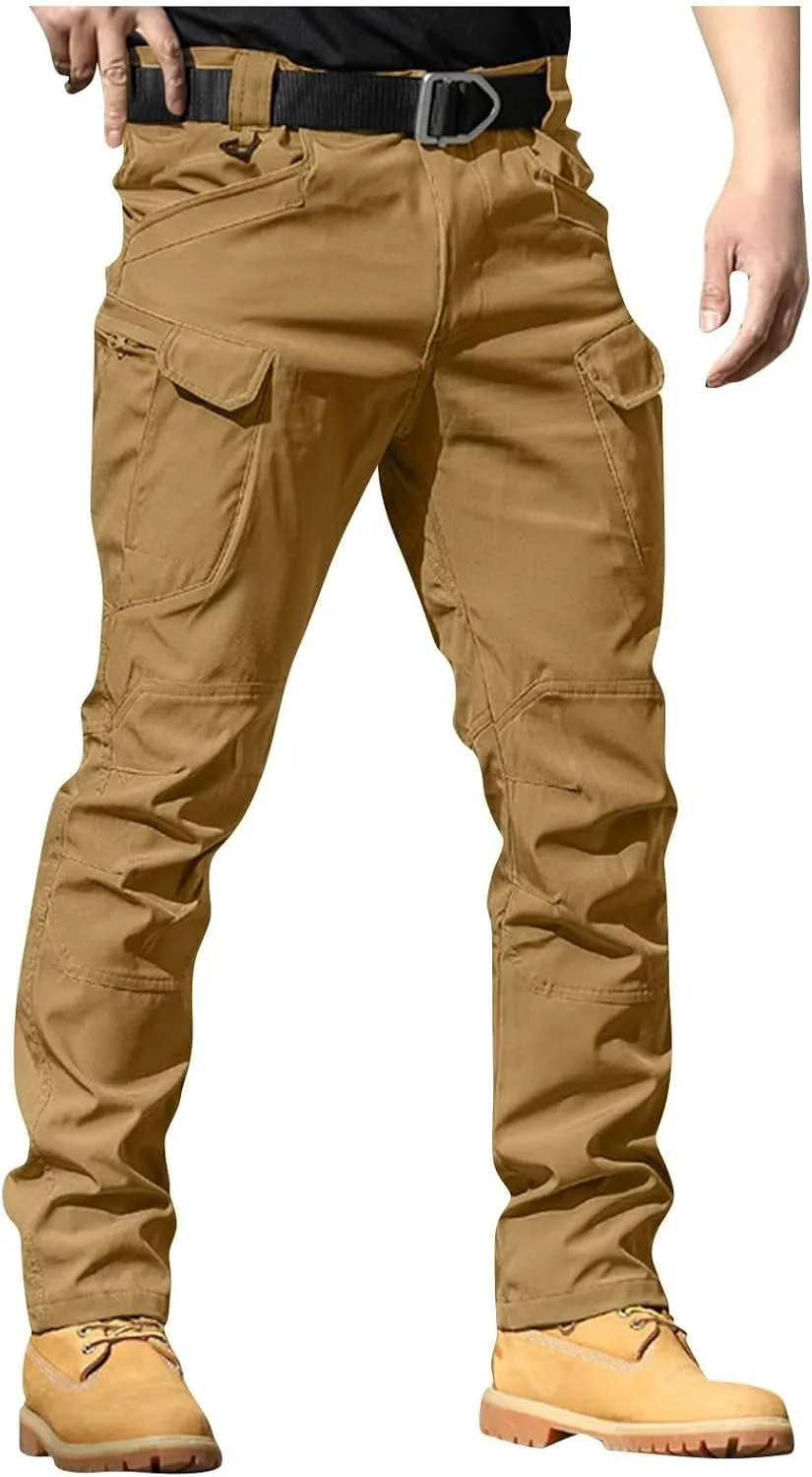 Flexcamo -Tactical Waterproof Pants Tactical Pant for Men Relaxed Fit Work Camo Hiking Cargo Pants Multi Pockets