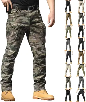 Flexcamo -Tactical Waterproof Pants Tactical Pant for Men Relaxed Fit Work Camo Hiking Cargo Pants Multi Pockets