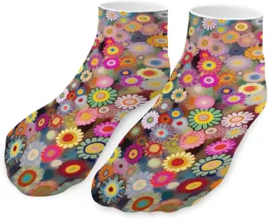 Flower Couture Printed Ankle Socks No Show Sock Low-Cut Athletic Socks for Men Women 1 Pair
