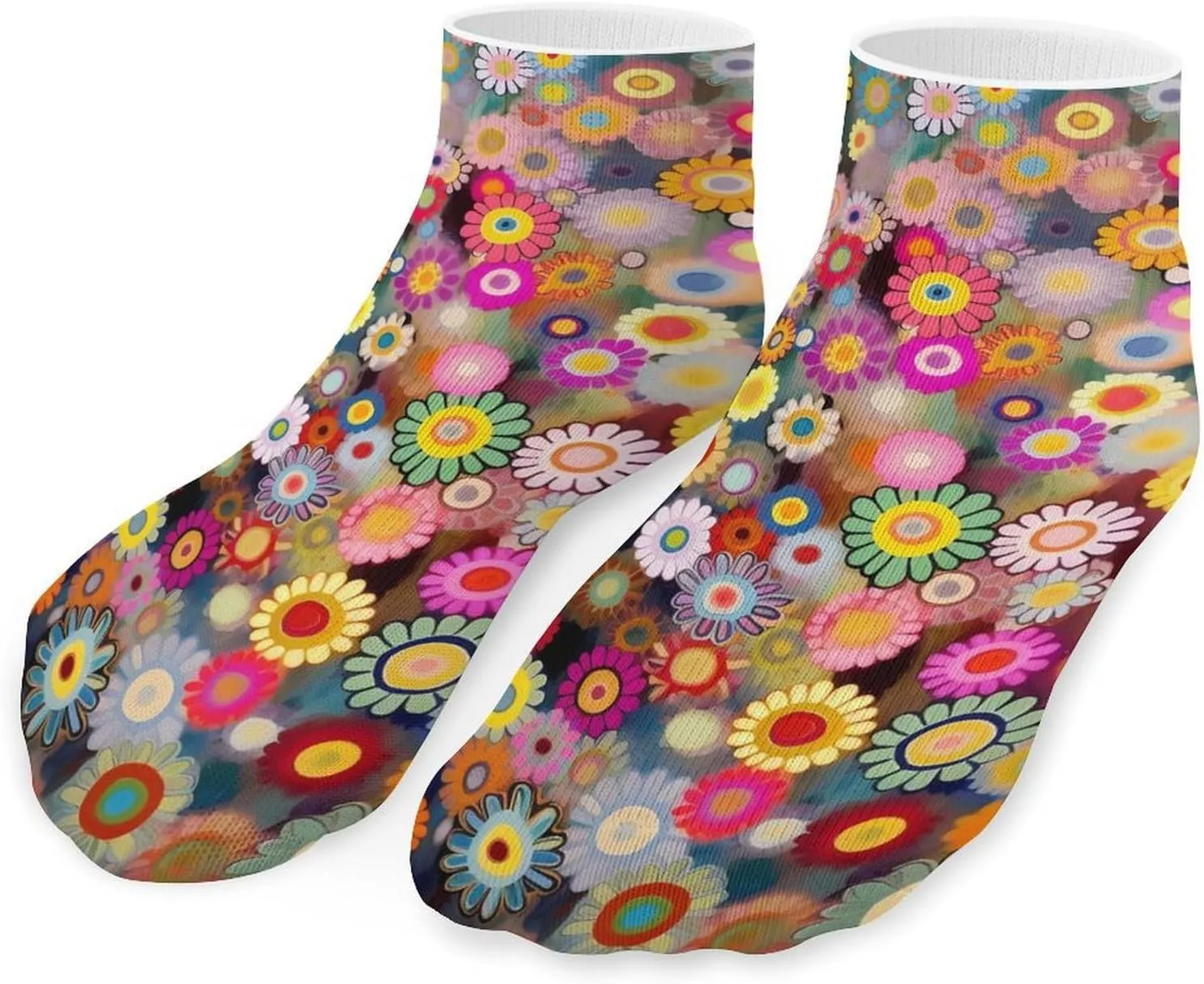 Flower Couture Printed Ankle Socks No Show Sock Low-Cut Athletic Socks for Men Women 1 Pair