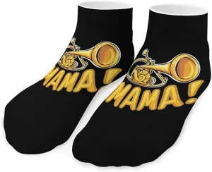 Funny Snail French Horn Musician Gift Printed Ankle Socks No Show Sock Low-Cut Athletic Socks for Men Women 1 Pair