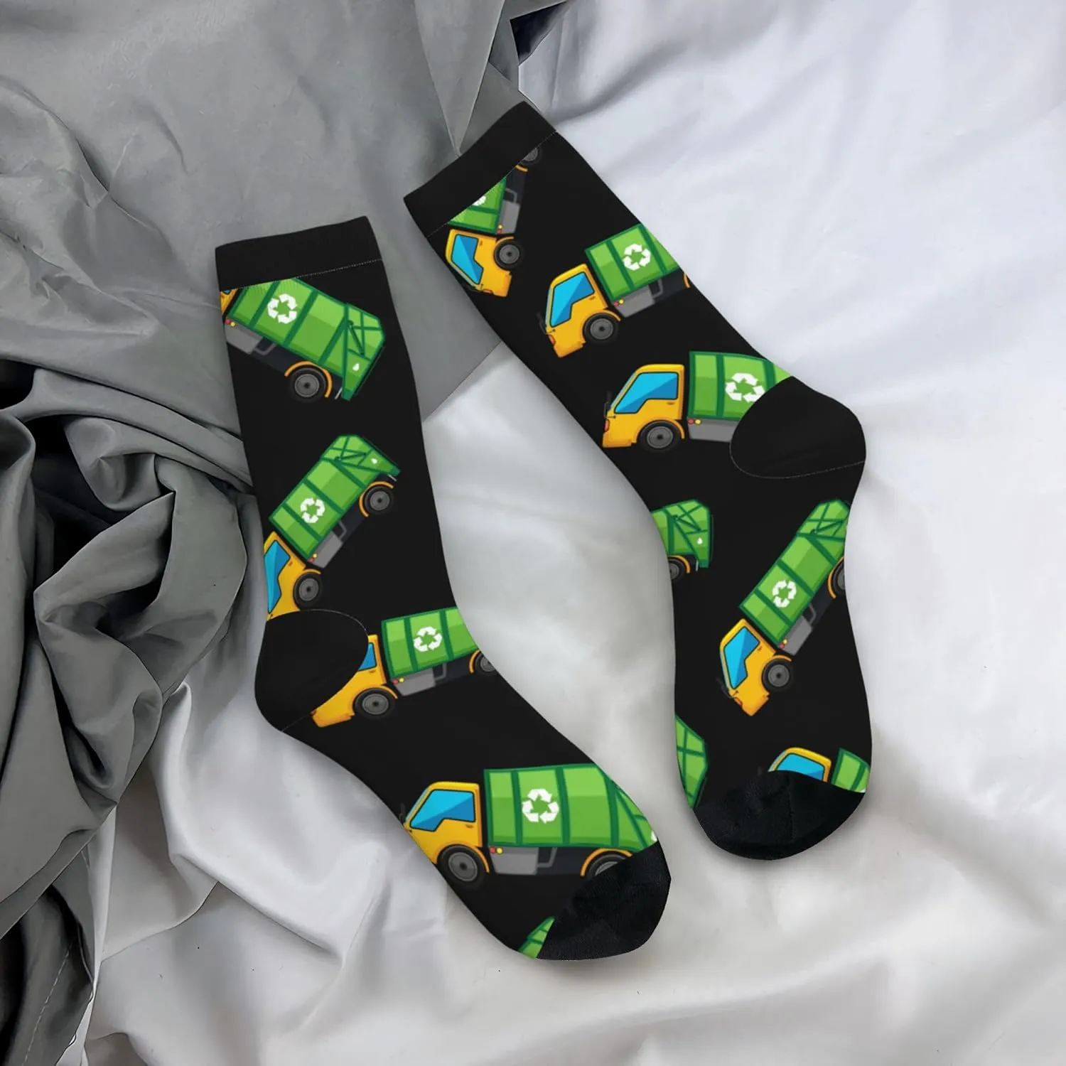 Funny Socks Novelty Socks Cartoon Garbage Truck Unisex Funky Socks Casual Dress Socks