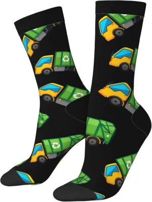 Funny Socks Novelty Socks Cartoon Garbage Truck Unisex Funky Socks Casual Dress Socks