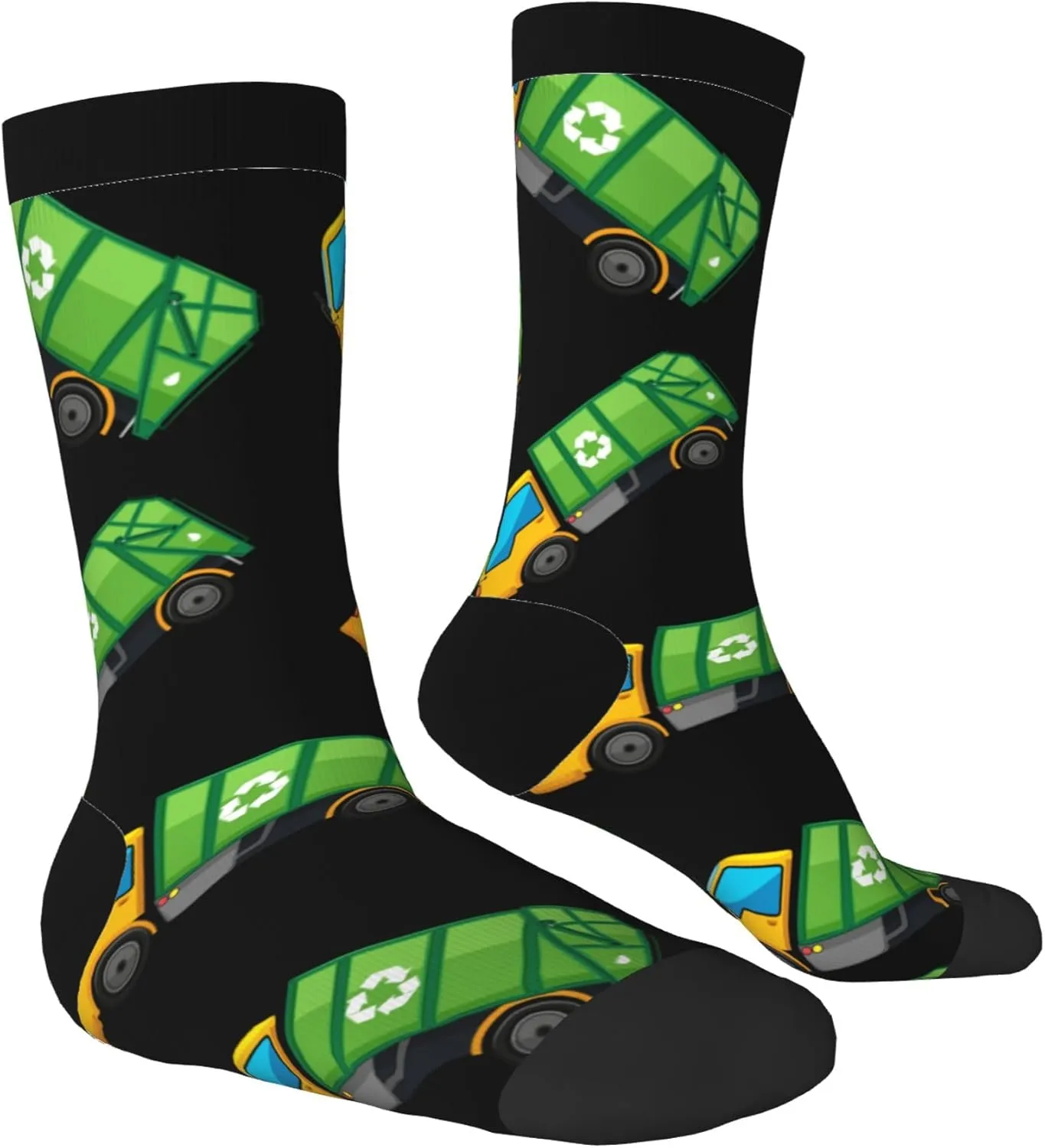 Funny Socks Novelty Socks Cartoon Garbage Truck Unisex Funky Socks Casual Dress Socks