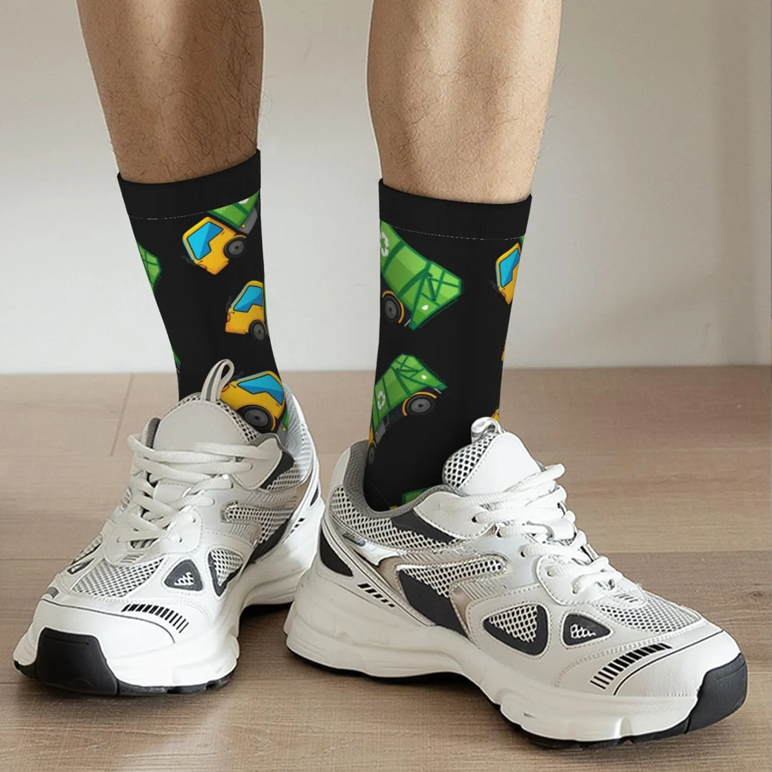 Funny Socks Novelty Socks Cartoon Garbage Truck Unisex Funky Socks Casual Dress Socks