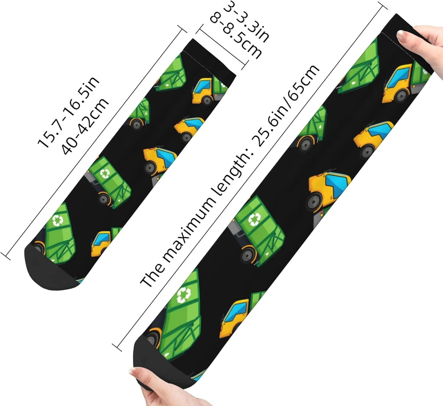 Funny Socks Novelty Socks Cartoon Garbage Truck Unisex Funky Socks Casual Dress Socks