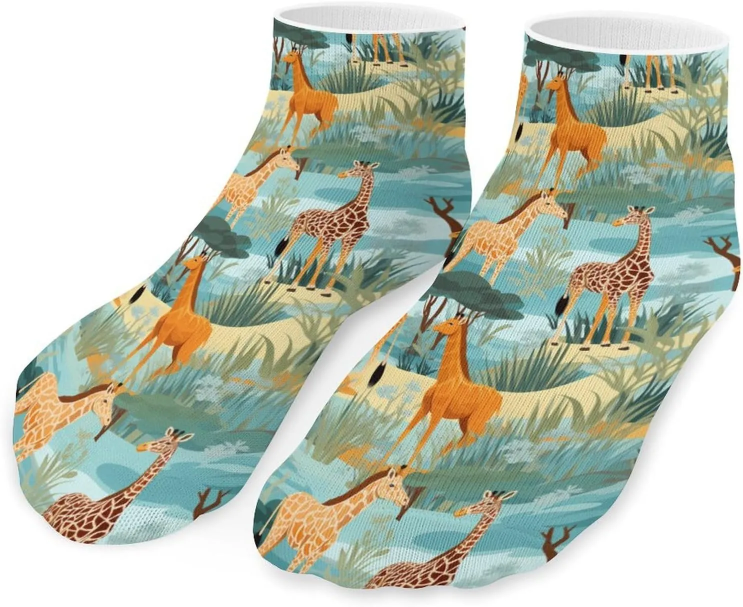 Giraffe Forests Printed Ankle Socks No Show Sock Low-Cut Athletic Socks for Men Women 1 Pair