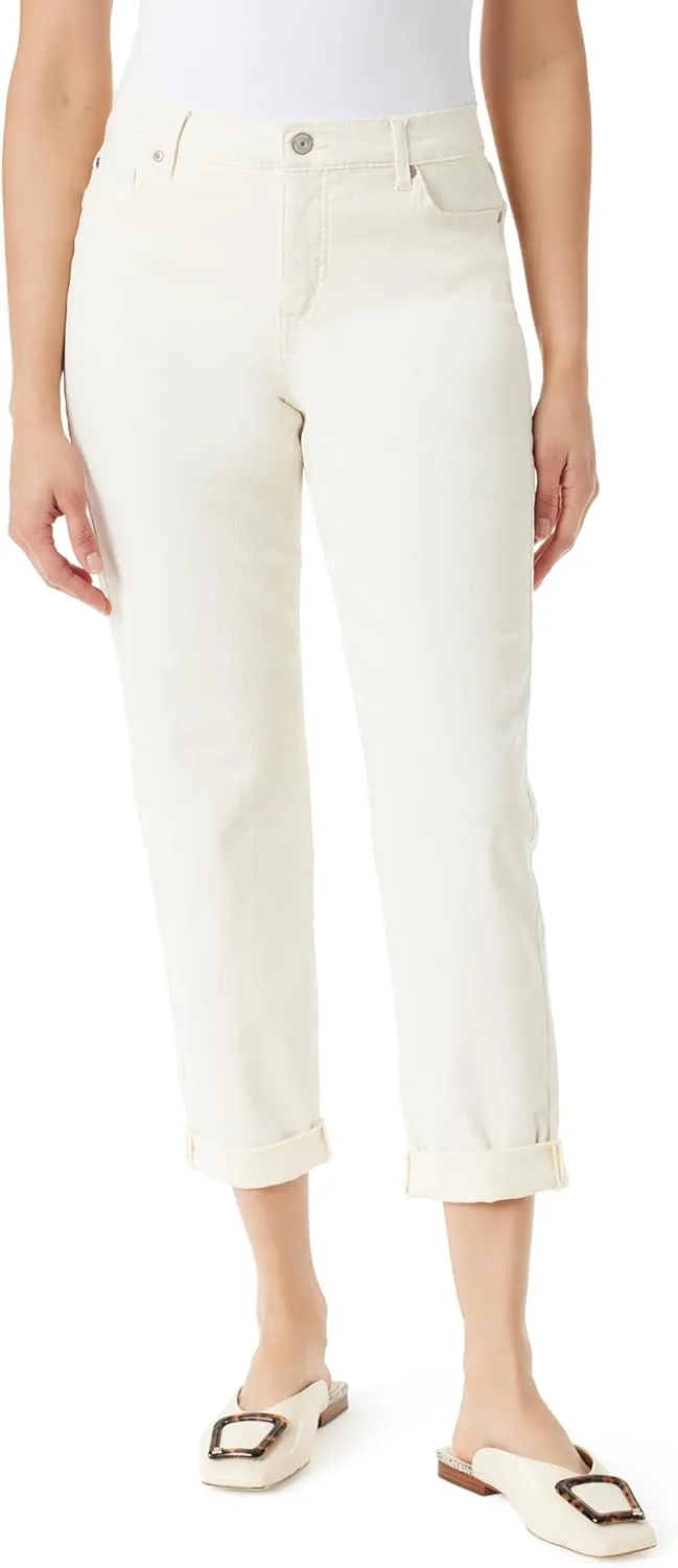 Gloria Vanderbilt Women's Weekend Boyfriend Fit Ankle to Jean with Adjustable Roll Cuff Standard