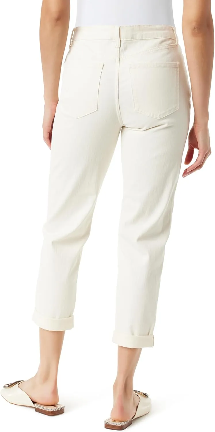 Gloria Vanderbilt Women's Weekend Boyfriend Fit Ankle to Jean with Adjustable Roll Cuff Standard