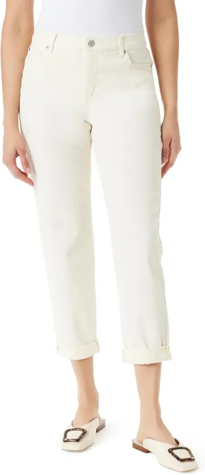 Gloria Vanderbilt Women's Weekend Boyfriend Fit Ankle to Jean with Adjustable Roll Cuff Standard