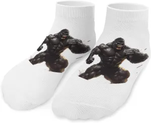 Gorilla Beast Bodybuilding Printed Ankle Socks No Show Sock Low-Cut Athletic Socks for Men Women 1 Pair