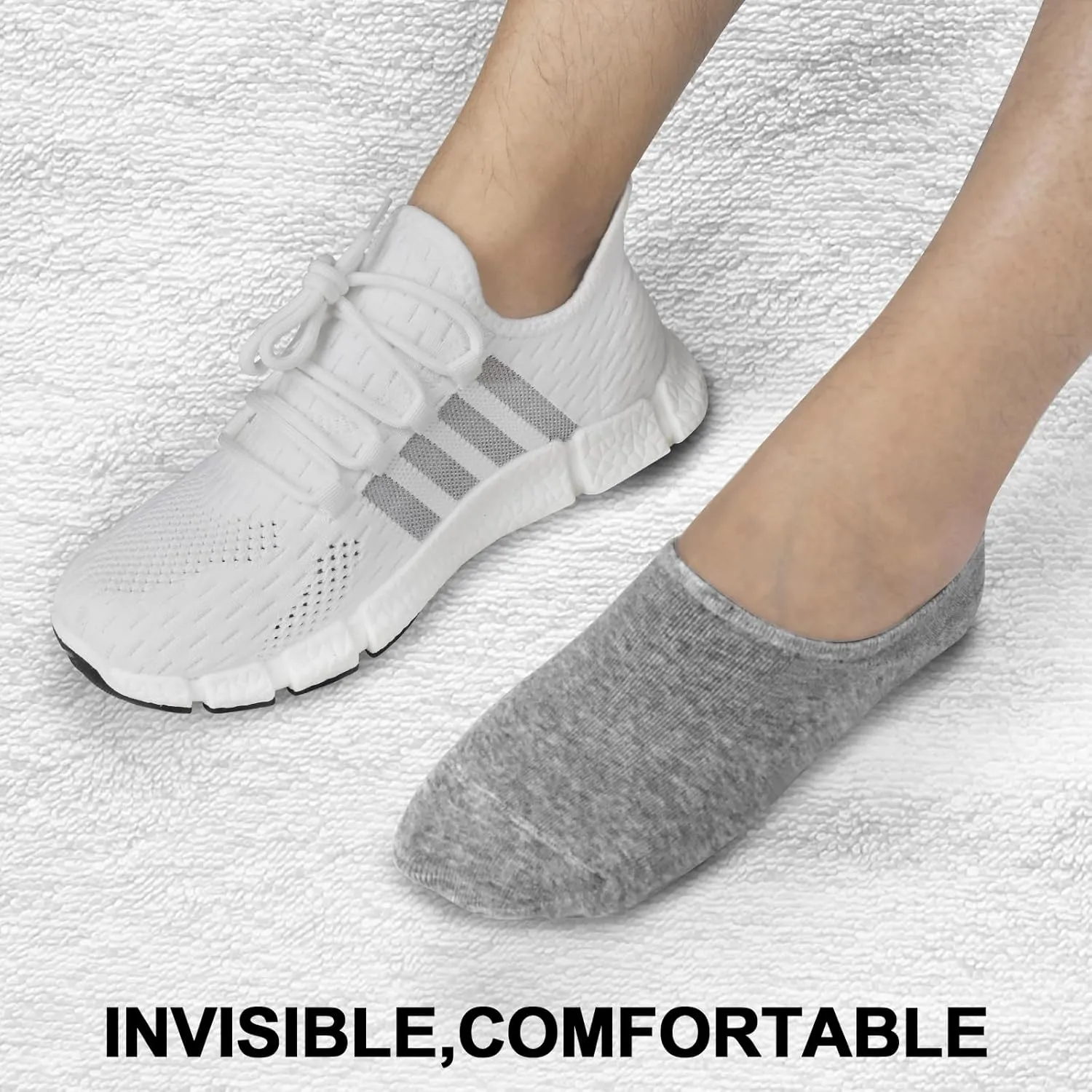 GRPSKCOS No Show Socks Men- 12 Pairs Invisible Socks with Anti-Slip Silicon Sneakers Flats Loafers Casual Low Cut Socks