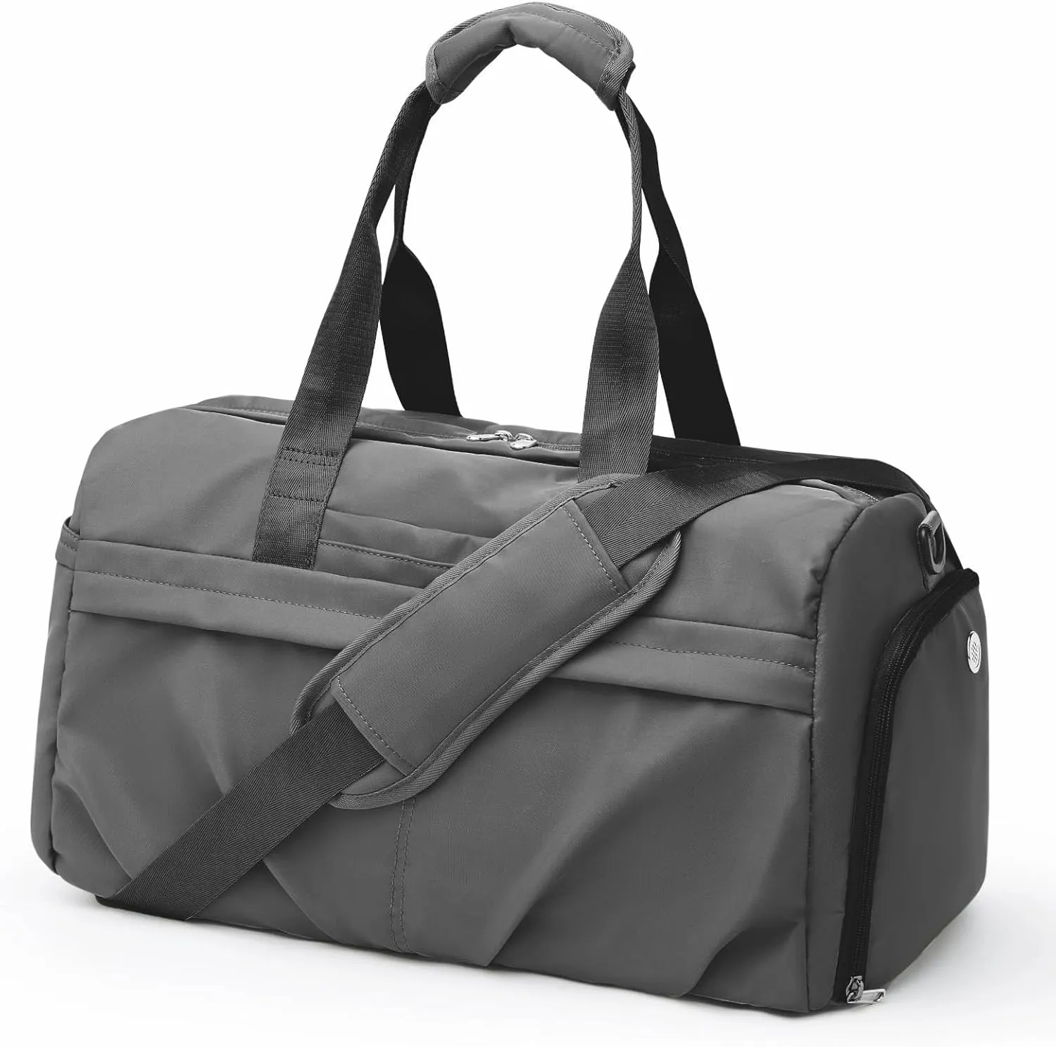 Gym Bag for Women Men with Shoe Compartment, Sport Duffel Bag, Waterproof Travel Weekender Overnight Carry on Bag for Yoga with Trolley Sleeve, A21- Grey, Men Gym Bag