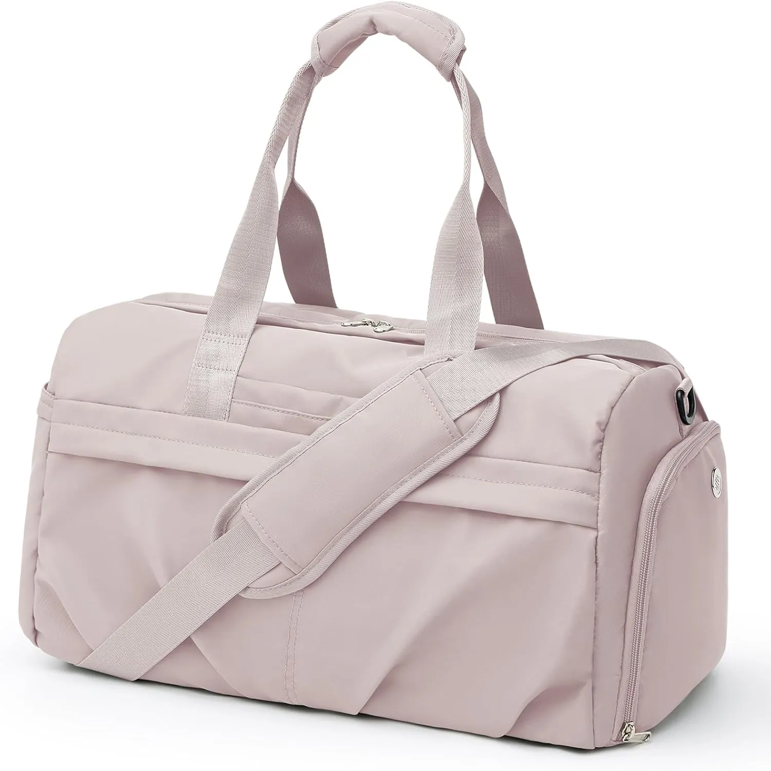 Gym Bag for Women Men with Shoe Compartment, Sport Duffel Bag, Waterproof Travel Weekender Overnight Carry on Bag for Yoga with Trolley Sleeve, A23- Light Pink, Yoga Gym Bag