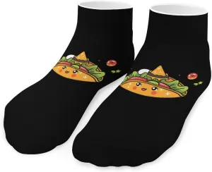 Happly Taco-Tortilla Birthday Printed Ankle Socks No Show Sock Low-Cut Athletic Socks for Men Women 1 Pair
