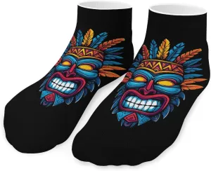Hawaii Tiki Mask Printed Ankle Socks No Show Sock Low-Cut Athletic Socks for Men Women 1 Pair