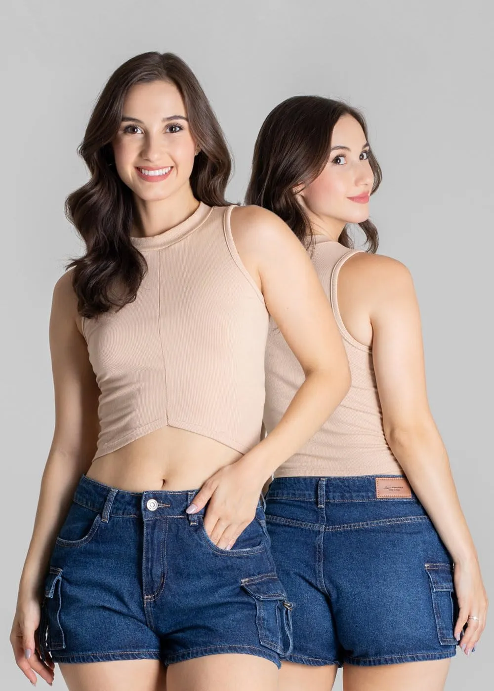 JEANS SAWARY Mid-Rise Jean Shorts for Women - High Waisted Women Jean Shorts with Cargo Pockets - Women's Denim Shorts