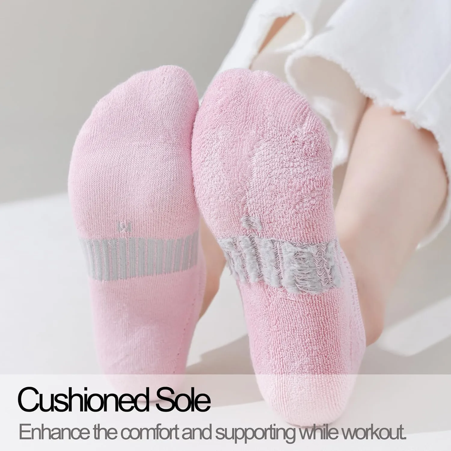 JORMATT No Show Socks Womens Cushioned Low Cut Athletic Liner for Sneakers Ankle Invisible Running Socks Non Slip