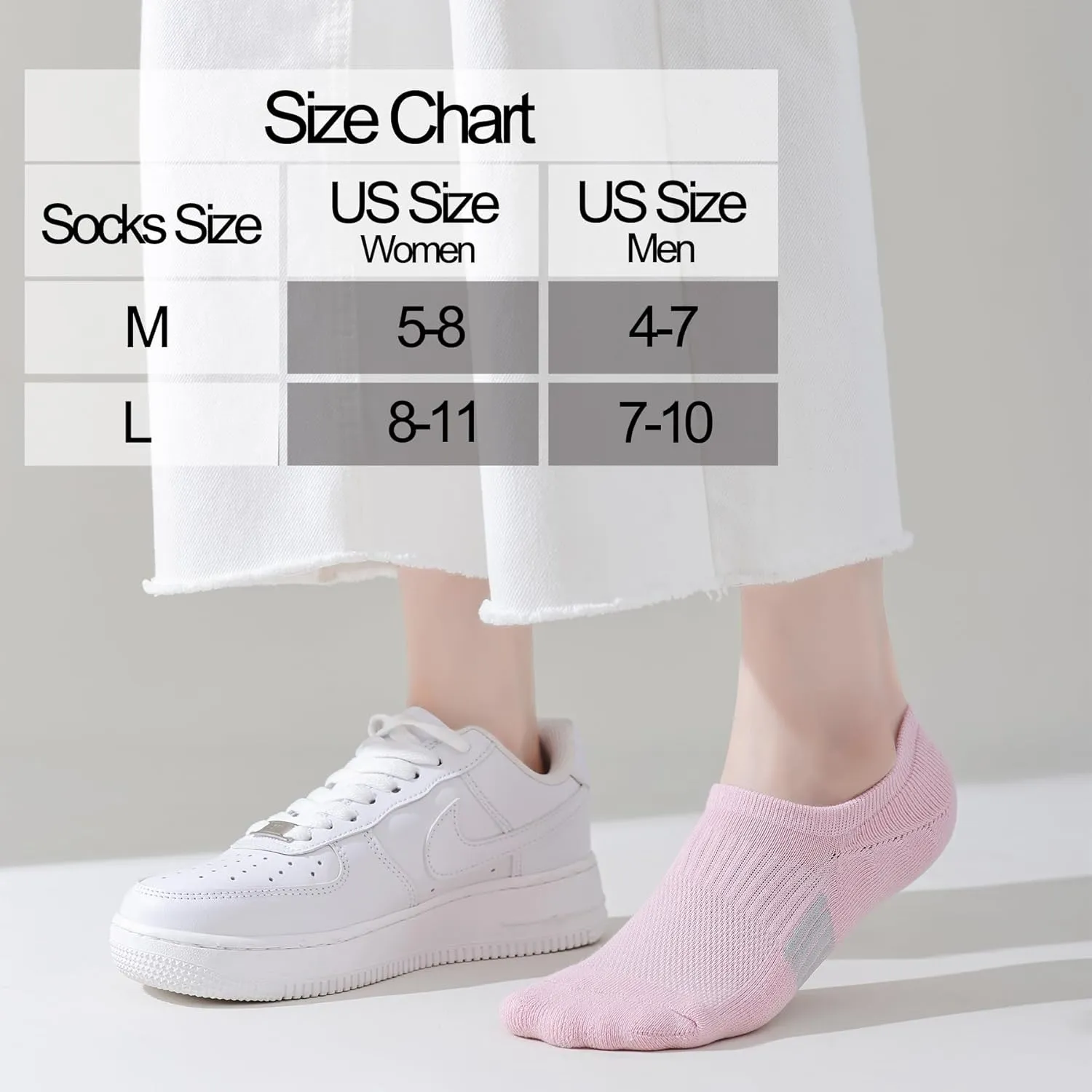 JORMATT No Show Socks Womens Cushioned Low Cut Athletic Liner for Sneakers Ankle Invisible Running Socks Non Slip