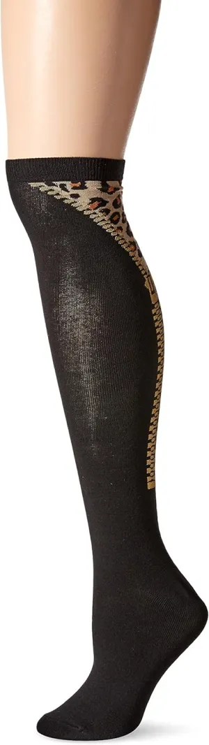 K. Bell Women's Patterned Knee High Socks, Leopard, Shoe Size: 4-10
