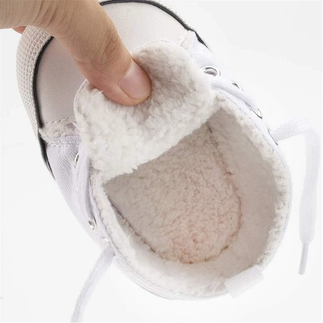 KIDSUN Unisex Baby Boy Girl Canvas Sneaker Soft Sole Infant Lace up Newborn Ankle Toddler First Walkers Crib Shoes