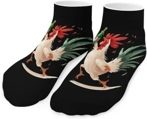 Kungfu Chicken Beer Printed Ankle Socks No Show Sock Low-Cut Athletic Socks for Men Women 1 Pair