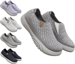 Ladies' Breathable Slip-On Sneakers, Lightweight & Anti-Slip, Ideal for Travel and Daily Walks, Perfect Casual Loafers for Spring, Summer, and Fall.