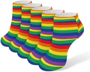 LGBT Rainbow The Gay 5 Pairs Ankle Socks Non Slip Low Cut Sock Casual Athletic Short Socks No Show Socks for Women & Men