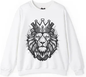 Lion Graphic Sweatshirt, Matching Sneaker Tee, Cool Dad Gift, Heavy Blend Crewneck, Boyfriend Birthday, Crown Shirt