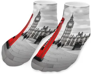 London Telephone Booth and Big Ben Printed Ankle Socks No Show Sock Low-Cut Athletic Socks for Men Women 1 Pair