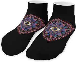 Mandala Eye Printed Ankle Socks No Show Sock Low-Cut Athletic Socks for Men Women 1 Pair