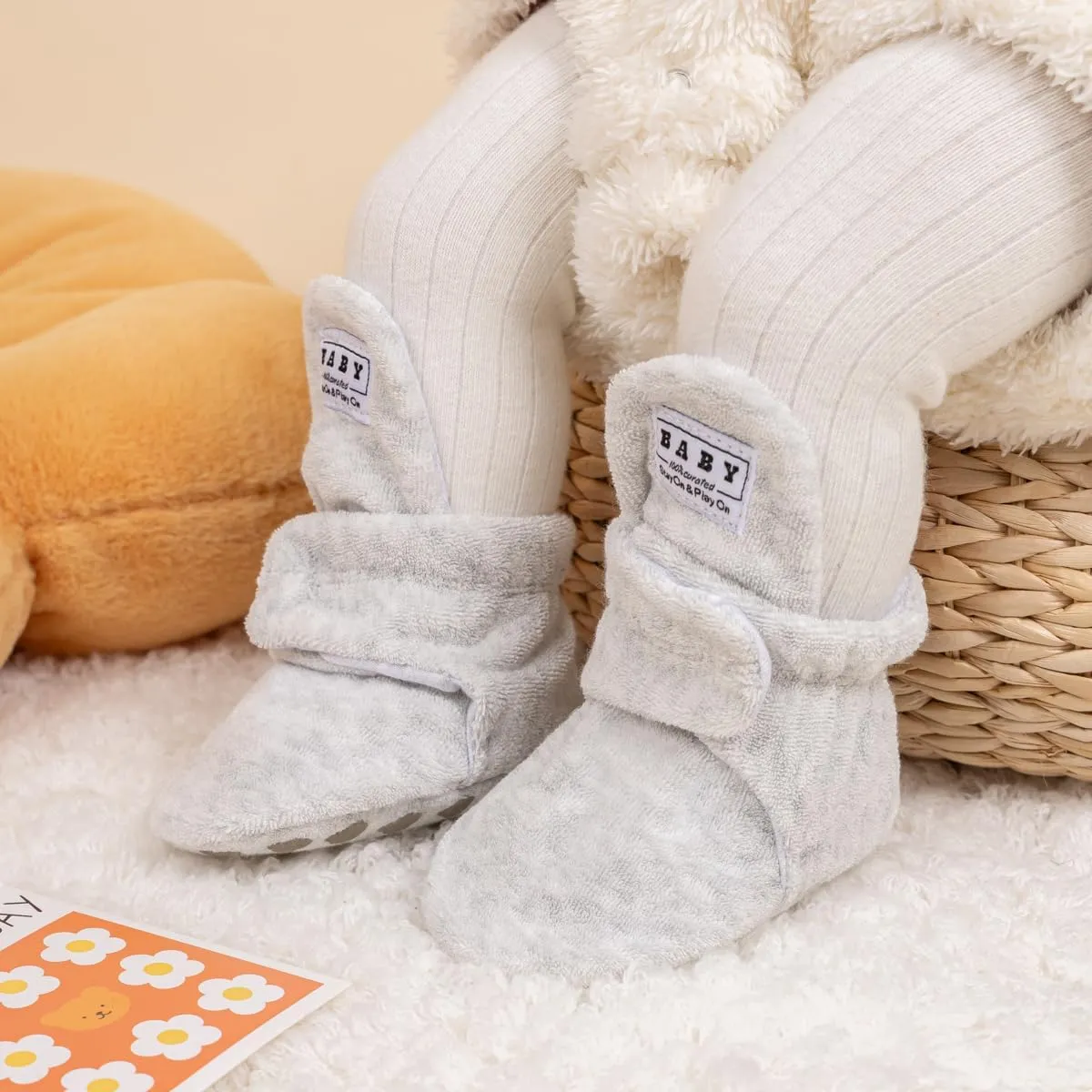 Meckior Newborn Infant Baby Girls Boys Warm Fleece Winter Booties First Walkers Slippers Shoes