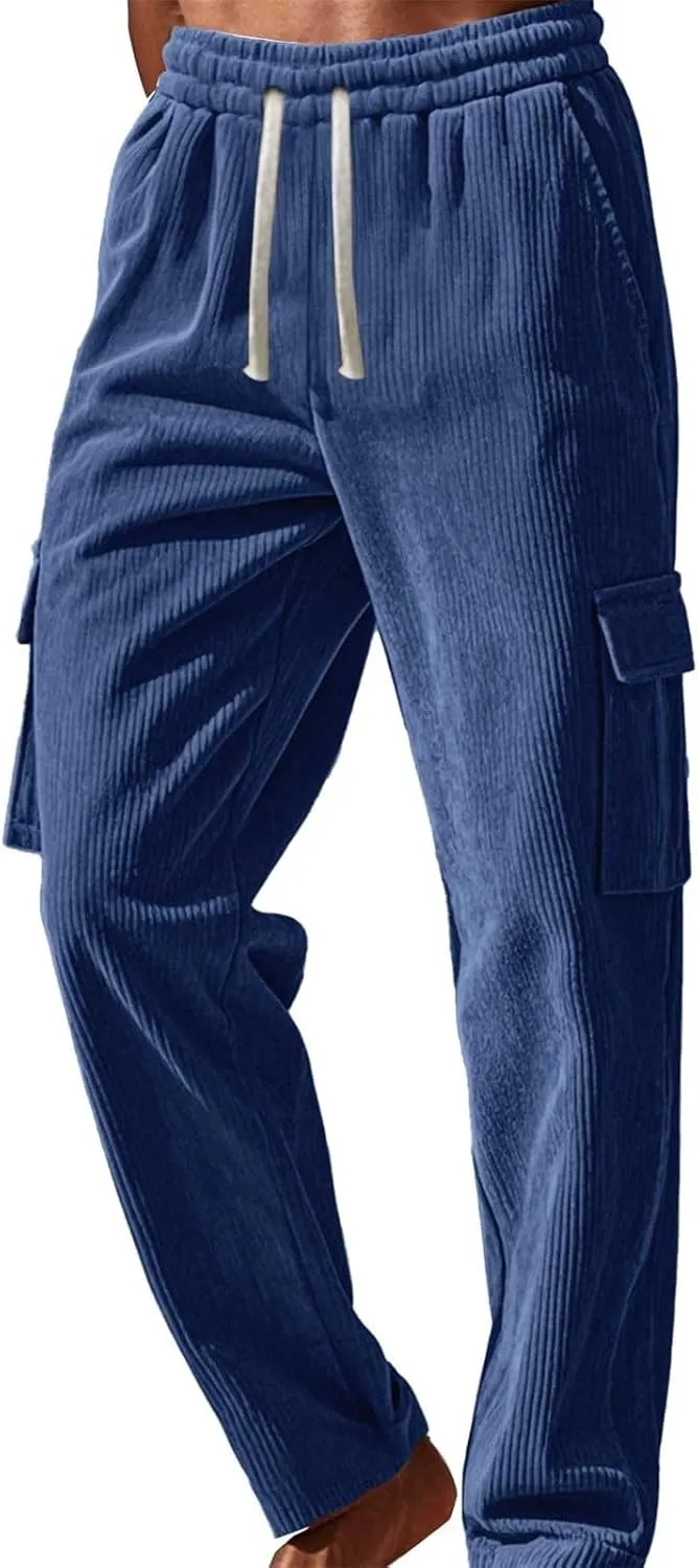 Mens Athletic Pants Durable Tapered Utility Stretch Sweatpants Tactical Trousers Straight Leg Casual Pants Small