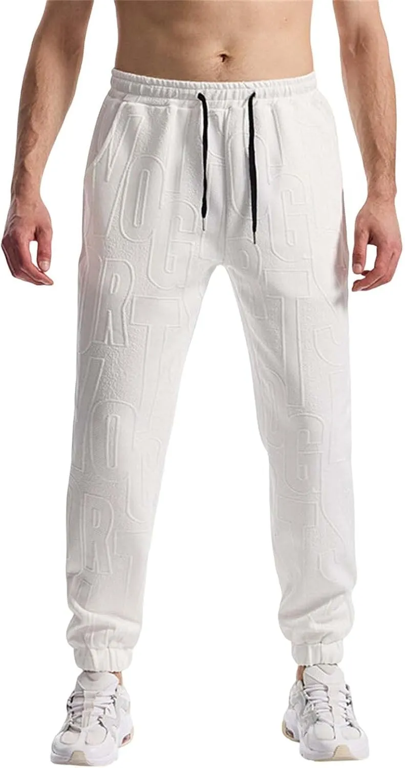 Mens Athletic Pants Elastic Waist Working Drawstring Comfortable Pleated Sweatpants Tactical Trousers Gym Running Pants
