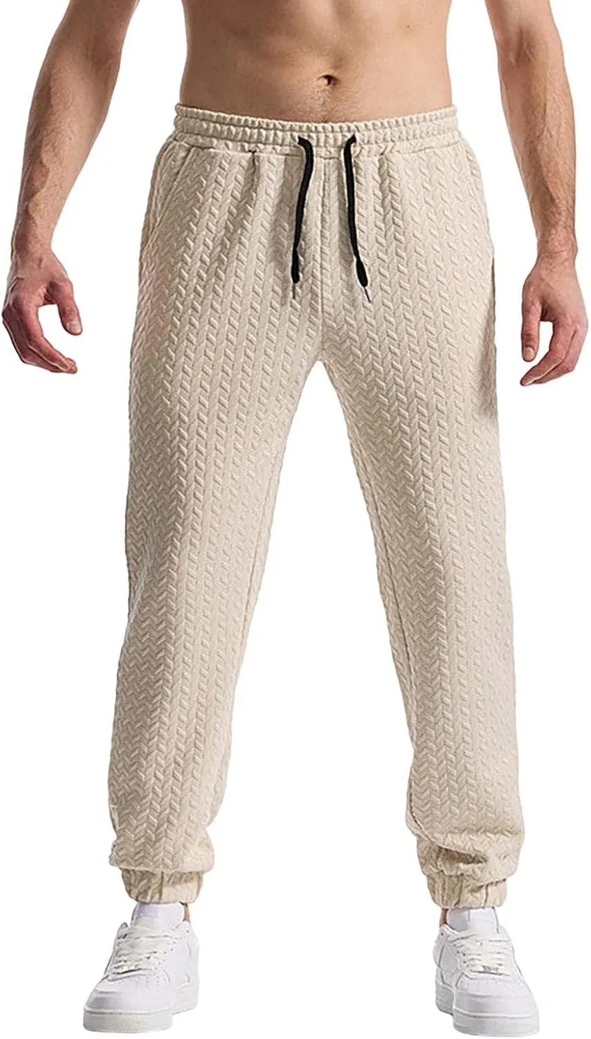 Mens Athletic Pants Lightweight Flex Tapered Drawstring Lounge Sweatpants Tactical Trousers Straight Leg Gym Pants