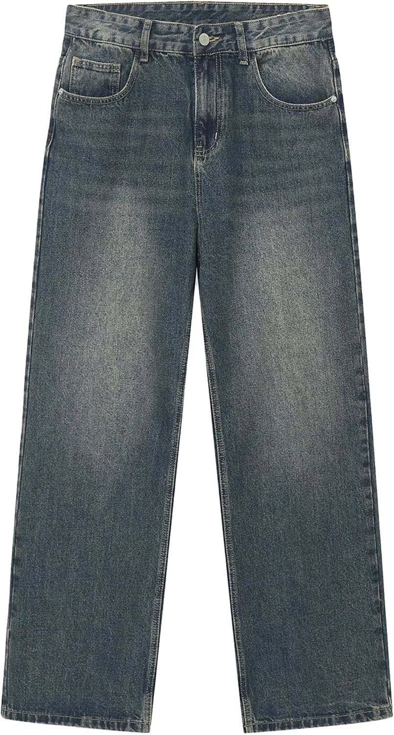 Men's Comfort Flex Waist Relaxed Fit Jean Straight Leg Jeans Casual Denim Pants Carpenter Jean