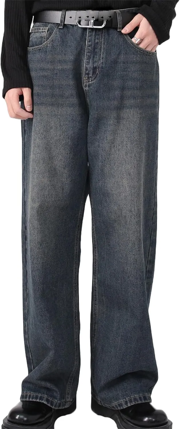 Men's Comfort Flex Waist Relaxed Fit Jean Straight Leg Jeans Casual Denim Pants Carpenter Jean