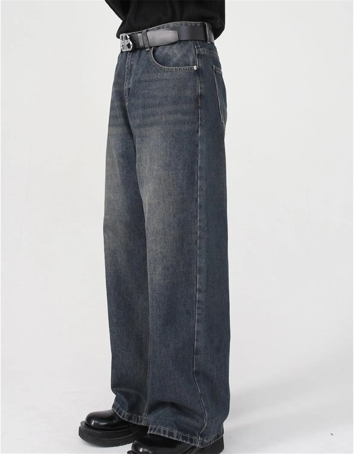 Men's Comfort Flex Waist Relaxed Fit Jean Straight Leg Jeans Casual Denim Pants Carpenter Jean