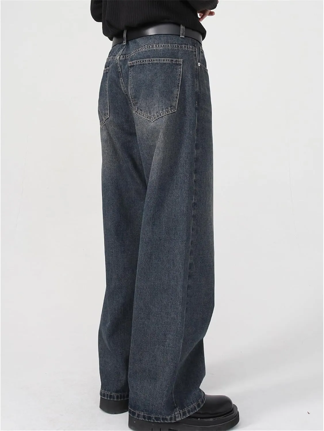 Men's Comfort Flex Waist Relaxed Fit Jean Straight Leg Jeans Casual Denim Pants Carpenter Jean