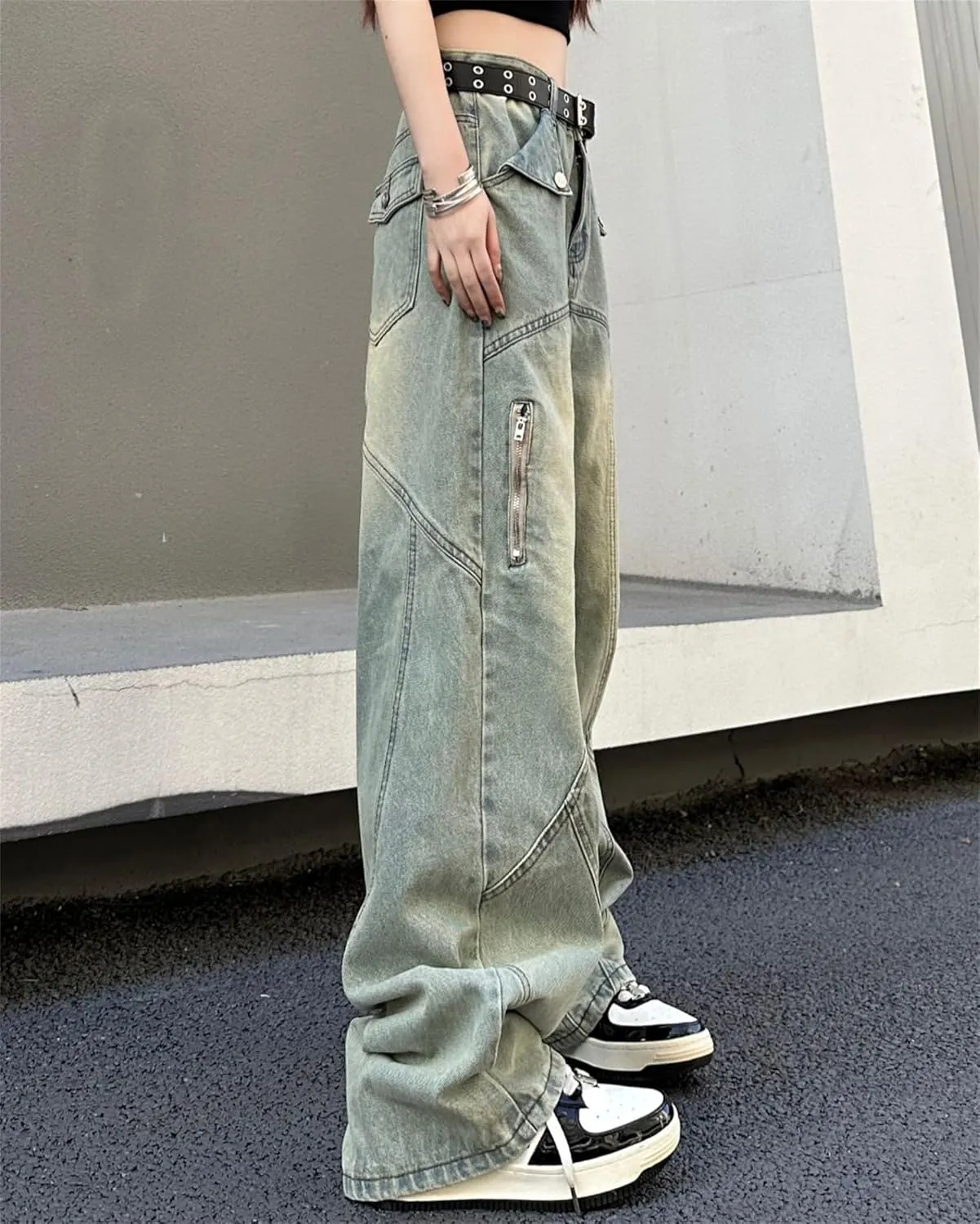 Men's Relaxed Fit Canvas Double-Front Utility Work Pant Baggy Jeans Loose Fit Hip Hop Pants