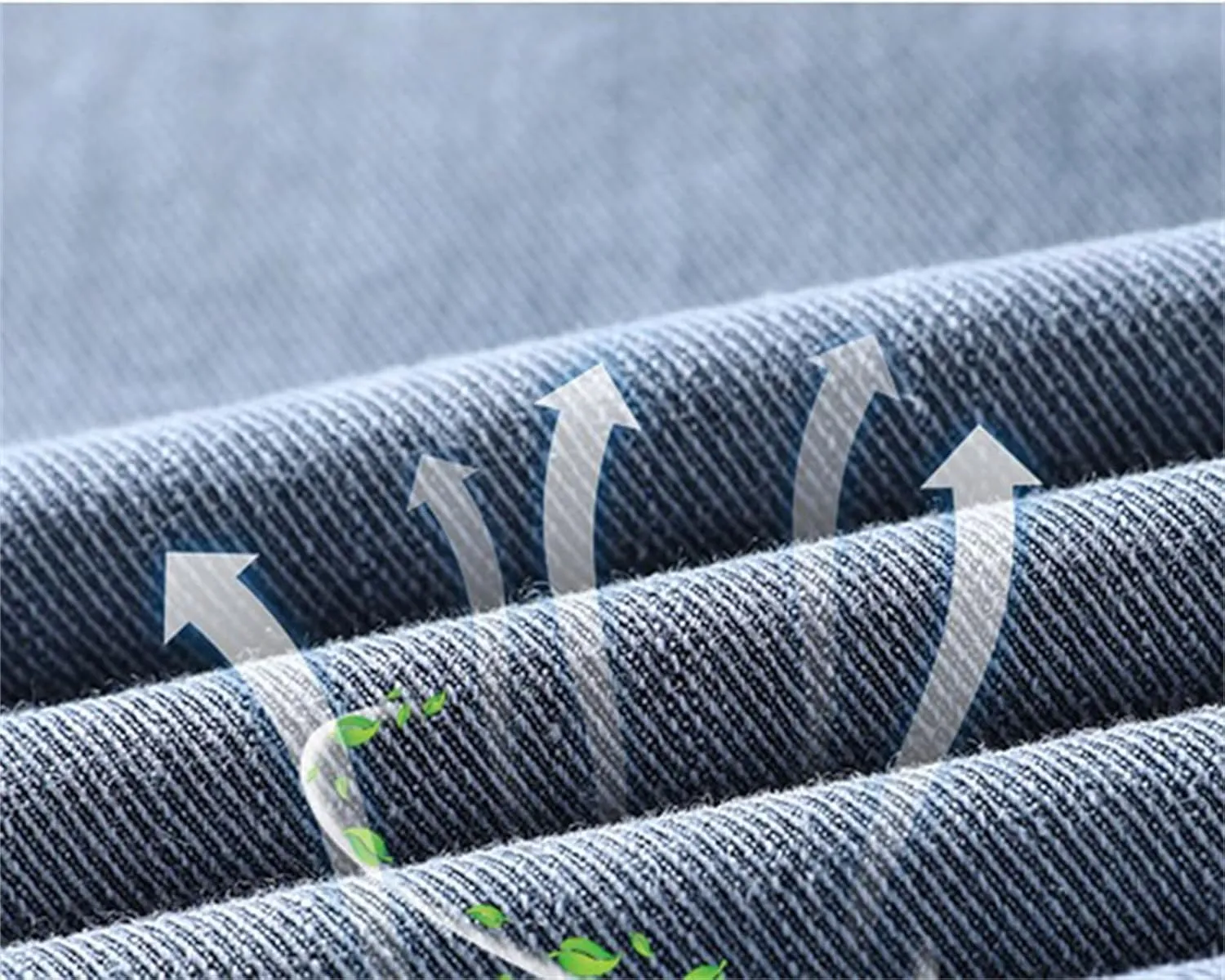 Men's Slim Fit Stretch Jeans Classic Denim Work Pants Fit Elastic Waist Casual Trousers